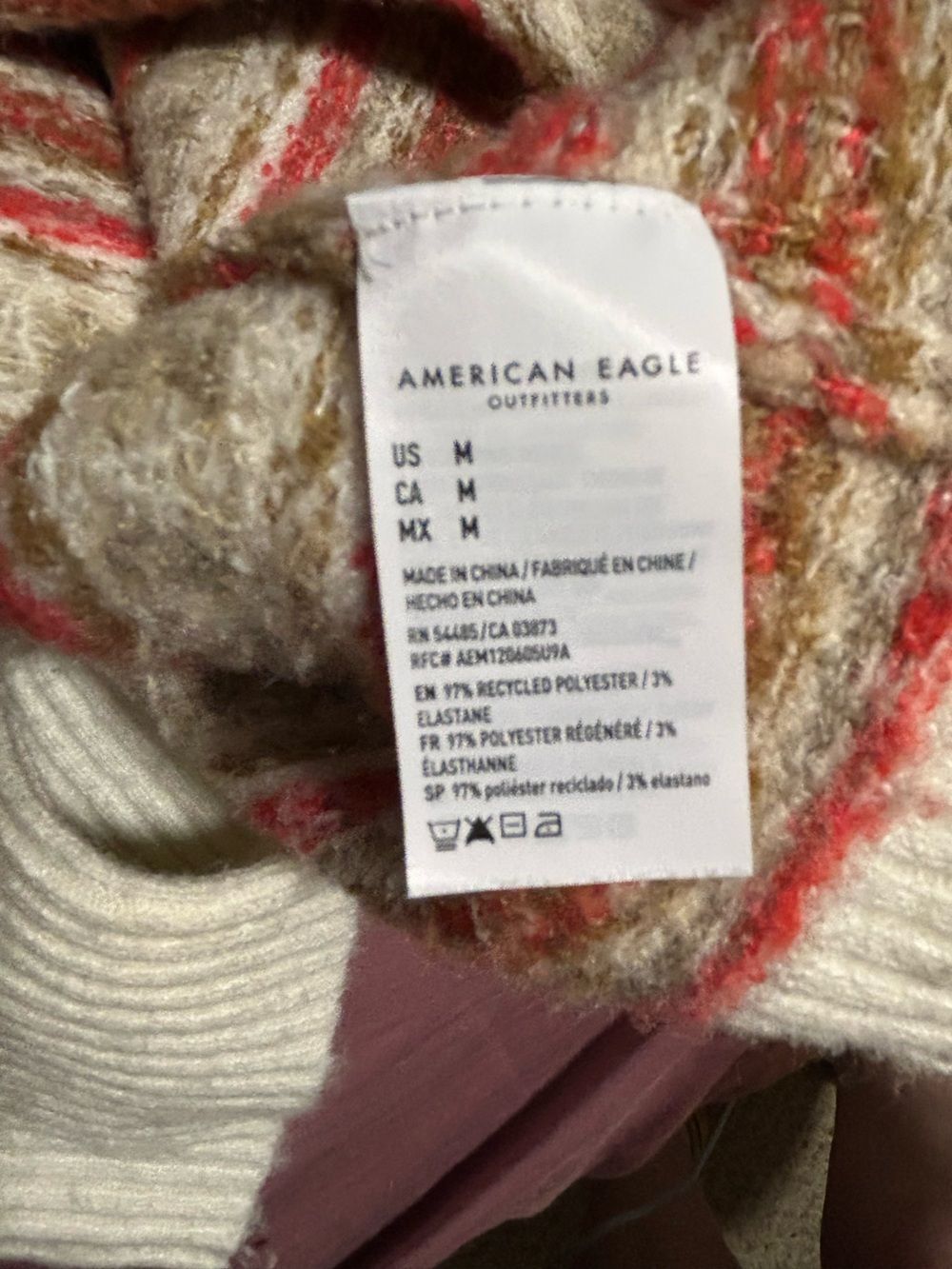 American Eagle Patterned Crewneck Sweater Size M - Picture 5 of 5